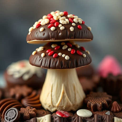Stacked Magic Mushroom Chocolates Macro