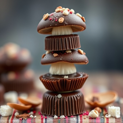 Stacked Magic Mushroom Chocolates Macro