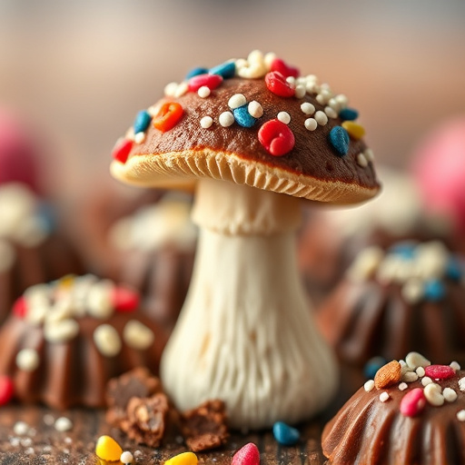 Stacked Magic Mushroom Chocolates Macro
