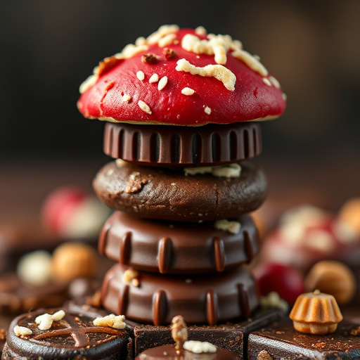 Stacked Magic Mushroom Chocolates Macro