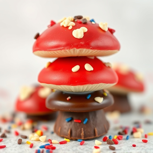 Stacked Magic Mushroom Chocolates Macro