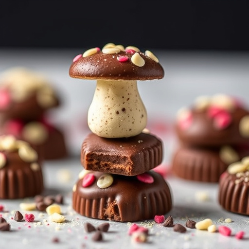 Stacked Magic Mushroom Chocolates Macro