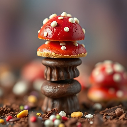 Stacked Magic Mushroom Chocolates Macro
