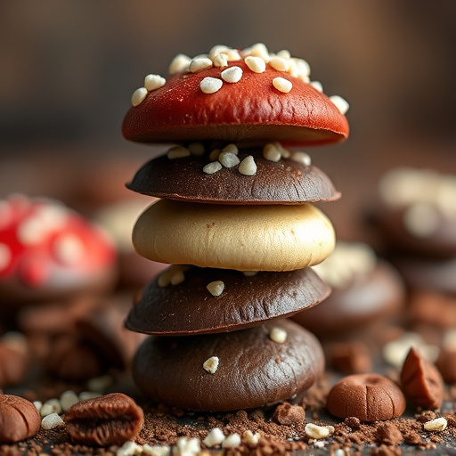 Stacked Magic Mushroom Chocolates Macro