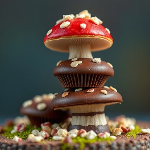 Stacked Magic Mushroom Chocolates Macro