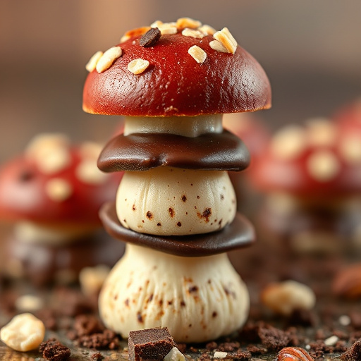 Stacked Magic Mushroom Chocolates Macro