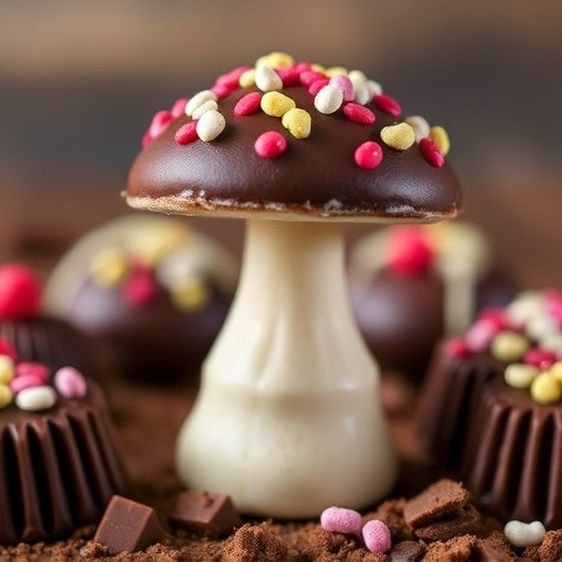 Stacked Magic Mushroom Chocolates Macro