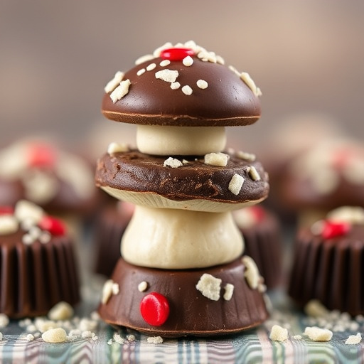 Stacked Magic Mushroom Chocolates Macro
