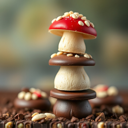 Stacked Magic Mushroom Chocolates Macro
