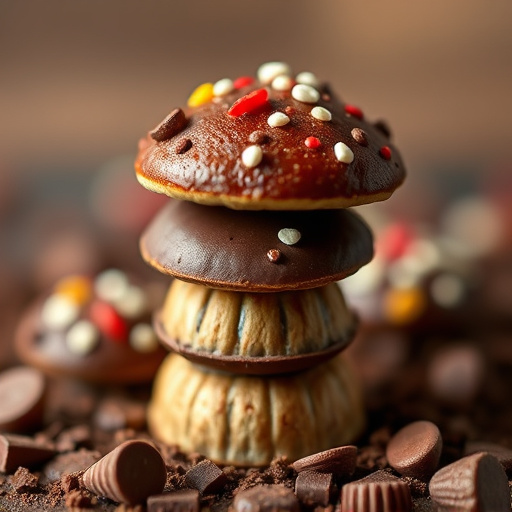 Stacked Magic Mushroom Chocolates Macro