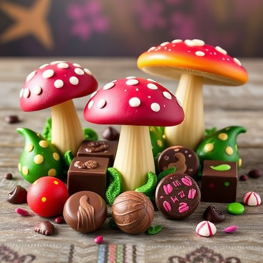 Vibrant Magic Mushroom Chocolates Collection