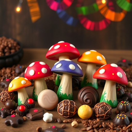 Vibrant Magic Mushroom Chocolates Collection