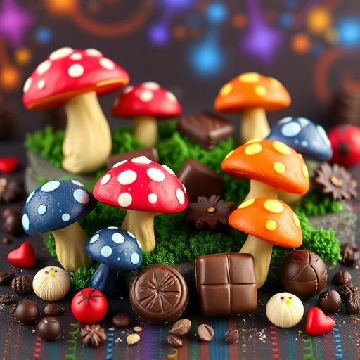 Vibrant Magic Mushroom Chocolates Collection