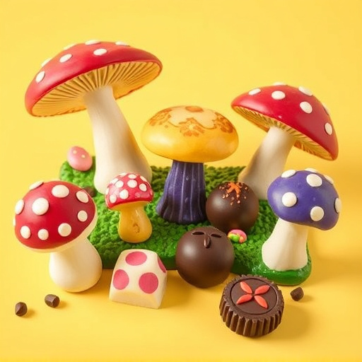 Vibrant Magic Mushroom Chocolates Collection