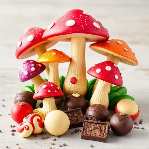 Vibrant Magic Mushroom Chocolates Collection