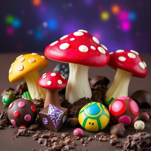 Vibrant Magic Mushroom Chocolates Collection