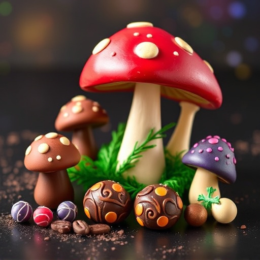 Vibrant Magic Mushroom Chocolates Collection