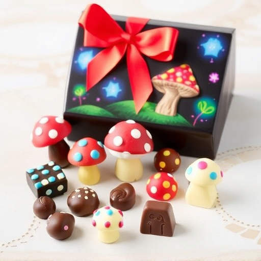 Vibrant Magic Mushroom Chocolates Collection