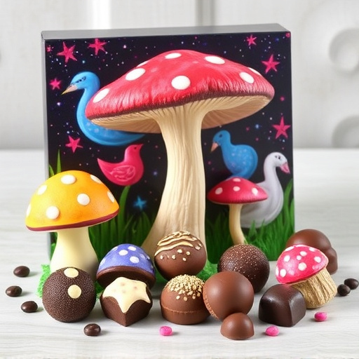 Vibrant Magic Mushroom Chocolates Collection