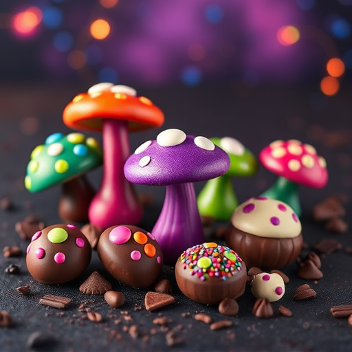 Vibrant Magic Mushroom Chocolates Collection